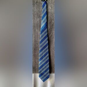 Giani Bernini Navy and Sky Blue Silk Pleated Diagonal Tie